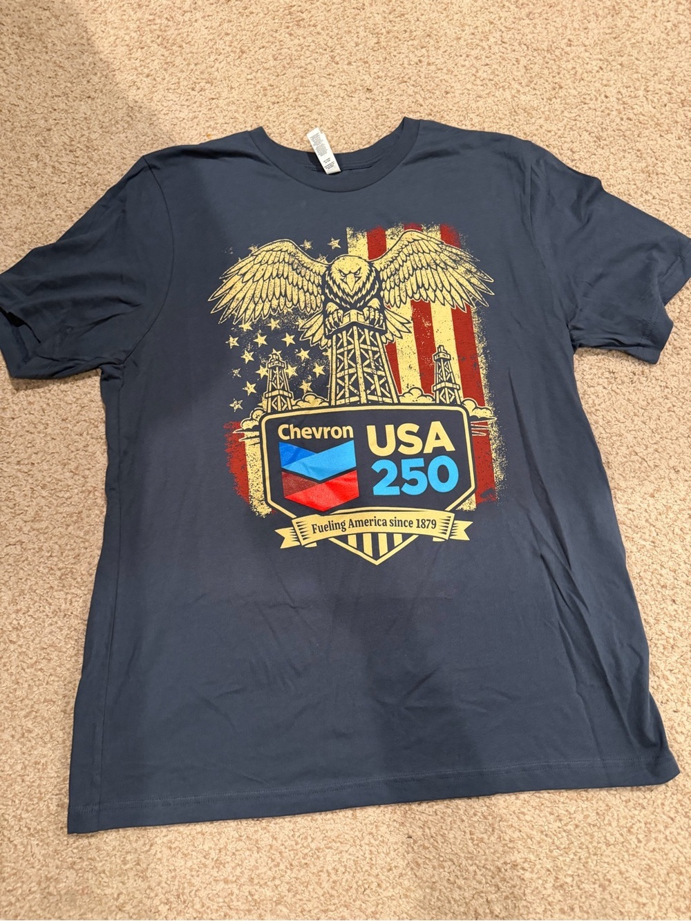 Bella Canvas Navy Chevron USA 250 Graphic Tee
